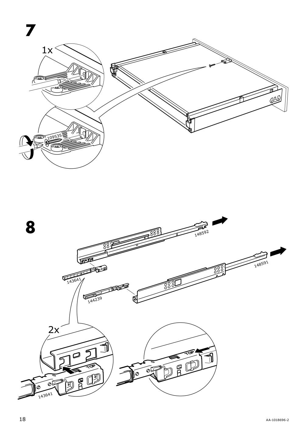 Assembly instructions for IKEA Maximera drawer low white | Page 18 - IKEA SEKTION / MAXIMERA hi cb f micro w 3 drawers/2 doors 994.697.29