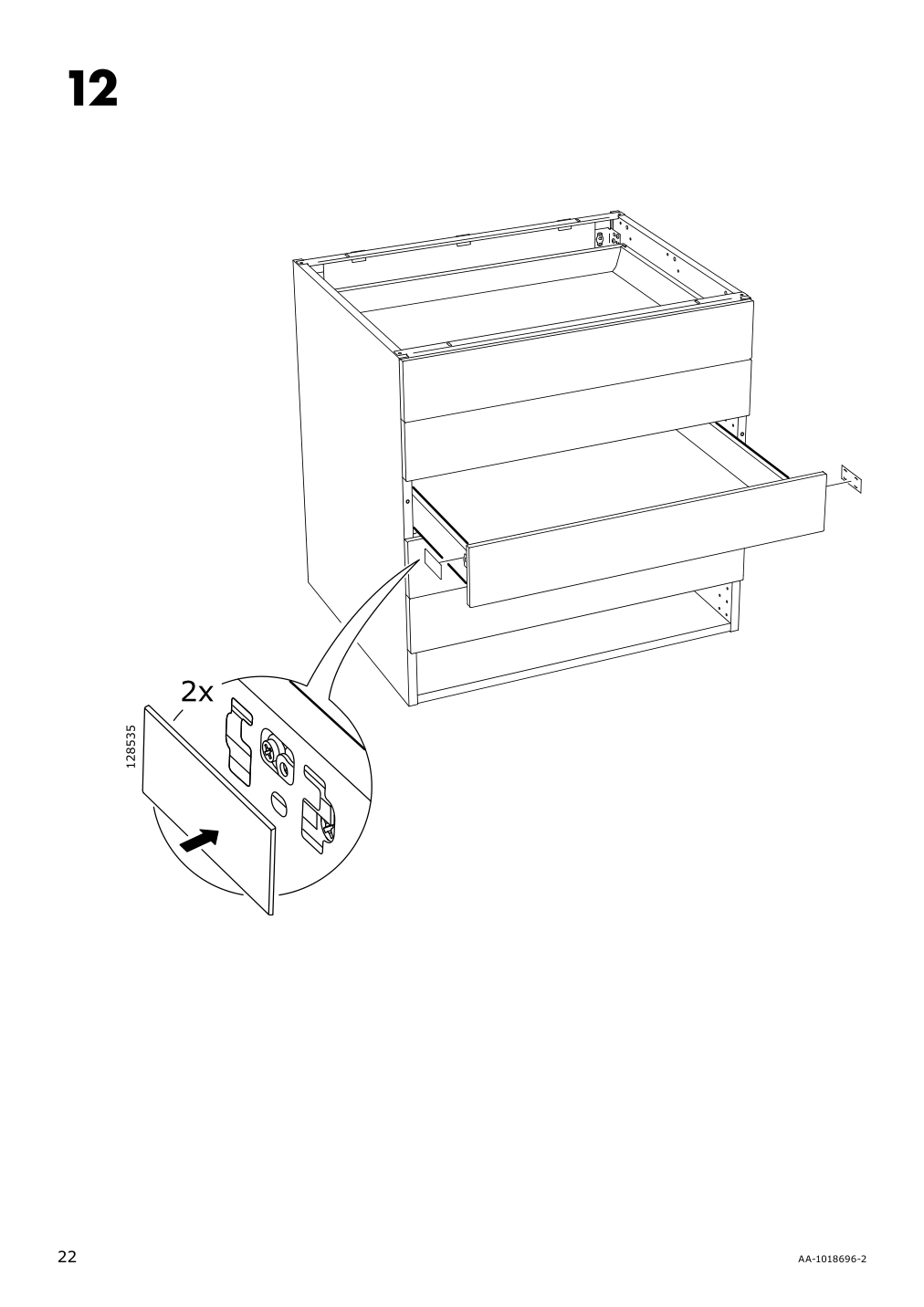 Assembly instructions for IKEA Maximera drawer low white | Page 22 - IKEA SEKTION / MAXIMERA hi cab f oven/micro w 2 drwrs/2 drs 695.700.93