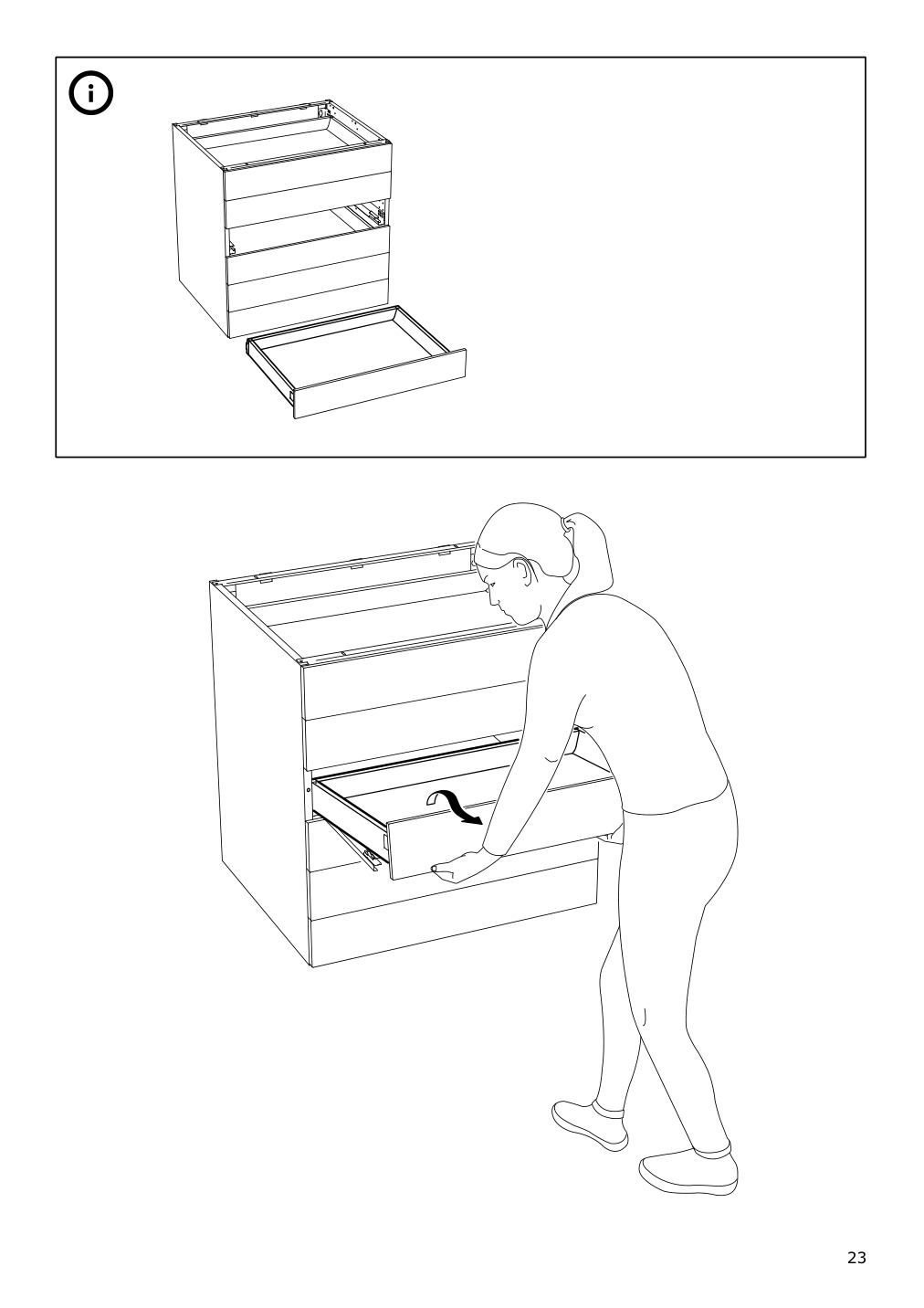 Assembly instructions for IKEA Maximera drawer low white | Page 23 - IKEA SEKTION / MAXIMERA hi cb f micro w 3 drawers/2 doors 994.697.29