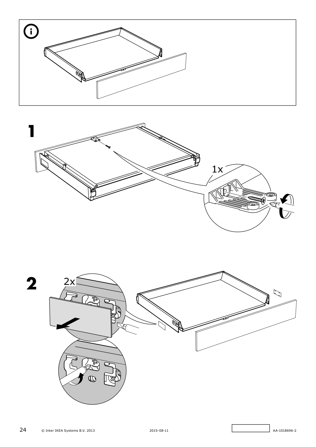 Assembly instructions for IKEA Maximera drawer low white | Page 24 - IKEA SEKTION / MAXIMERA high cab f oven w 3 drawers/2 doors 094.690.12