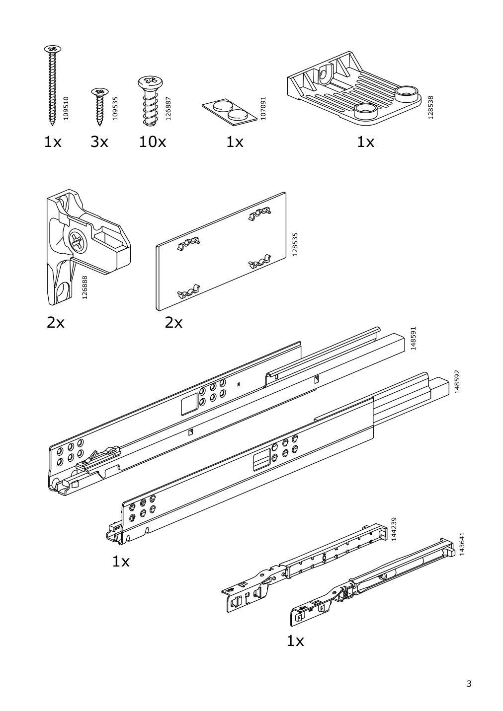 Assembly instructions for IKEA Maximera drawer low white | Page 3 - IKEA SEKTION / MAXIMERA high cab f oven w 3 drawers/2 doors 094.690.12