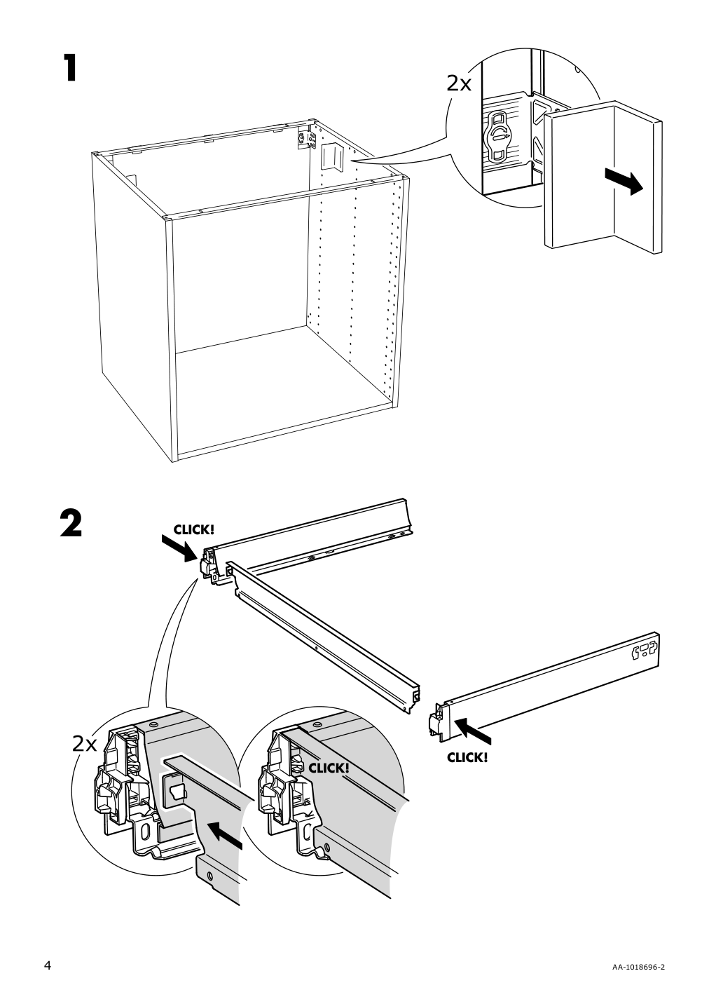 Assembly instructions for IKEA Maximera drawer low white | Page 4 - IKEA SEKTION base cab with 2 fronts/3 drawers 091.590.57