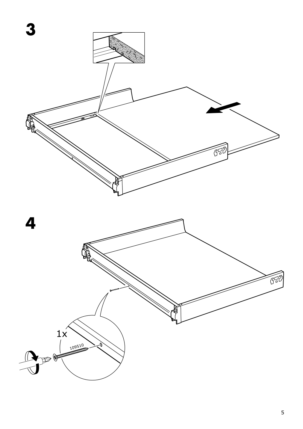 Assembly instructions for IKEA Maximera drawer low white | Page 5 - IKEA SEKTION base cabinet f/cooktop w/3drawers 491.591.83