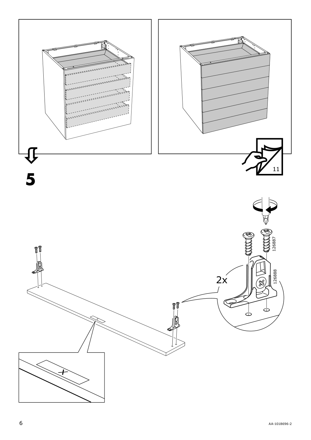 Assembly instructions for IKEA Maximera drawer low white | Page 6 - IKEA SEKTION / MAXIMERA hi cb f micro w 3 drawers/2 doors 994.697.29