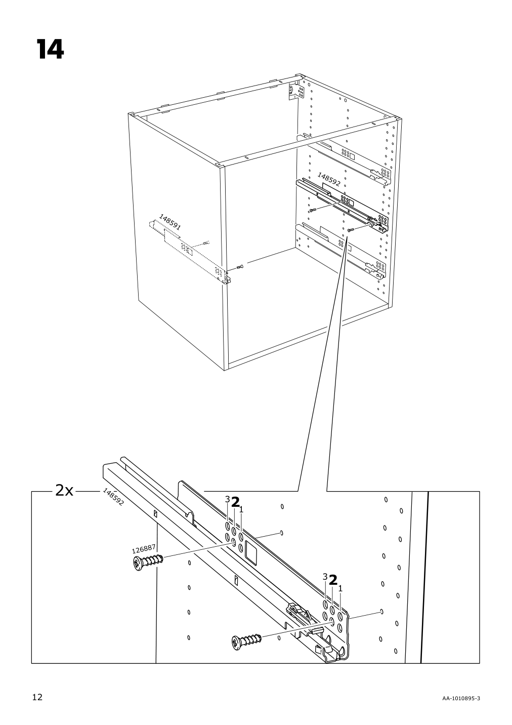 Assembly instructions for IKEA Maximera drawer medium white | Page 12 - IKEA SEKTION high cab w 2drs/2 fronts/4 drawers 193.954.12