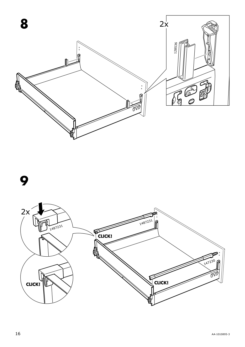 Assembly instructions for IKEA Maximera drawer medium white | Page 16 - IKEA SEKTION base cabinet f/cooktop w/3drawers 491.591.83