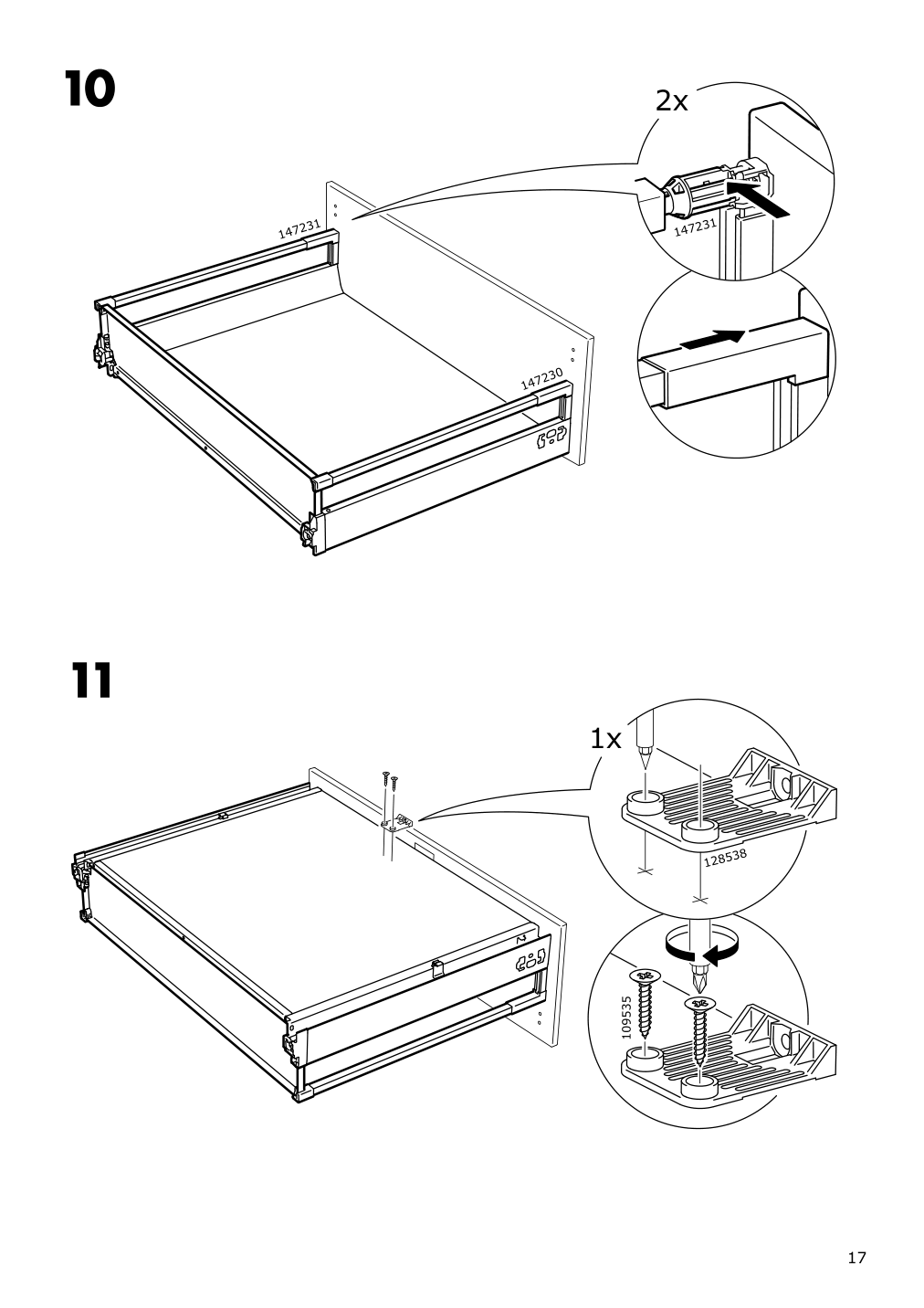 Assembly instructions for IKEA Maximera drawer medium white | Page 17 - IKEA SEKTION / MAXIMERA hi cb f oven/micro w drawer/2 doors 794.621.54