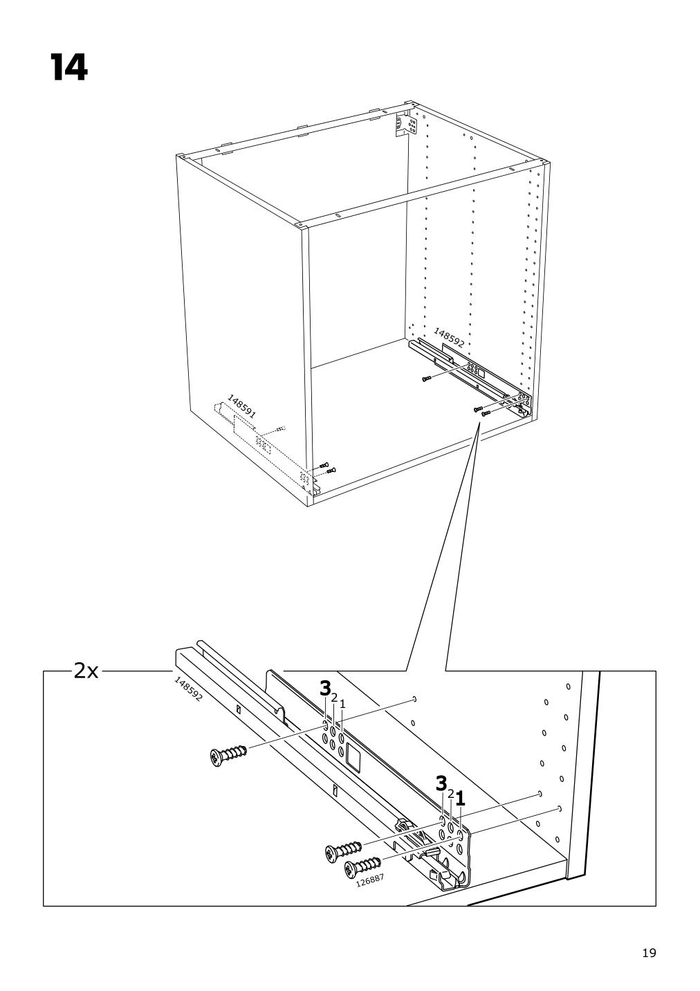 Assembly instructions for IKEA Maximera drawer medium white | Page 19 - IKEA SEKTION / MAXIMERA high cab f oven w 3 drawers/2 doors 495.721.25