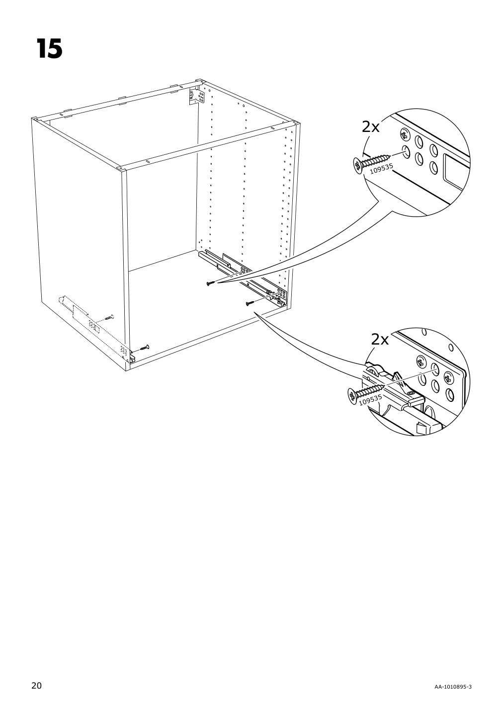 Assembly instructions for IKEA Maximera drawer medium white | Page 20 - IKEA SEKTION / MAXIMERA hi cb f micro w 3 drawers/2 doors 395.697.84