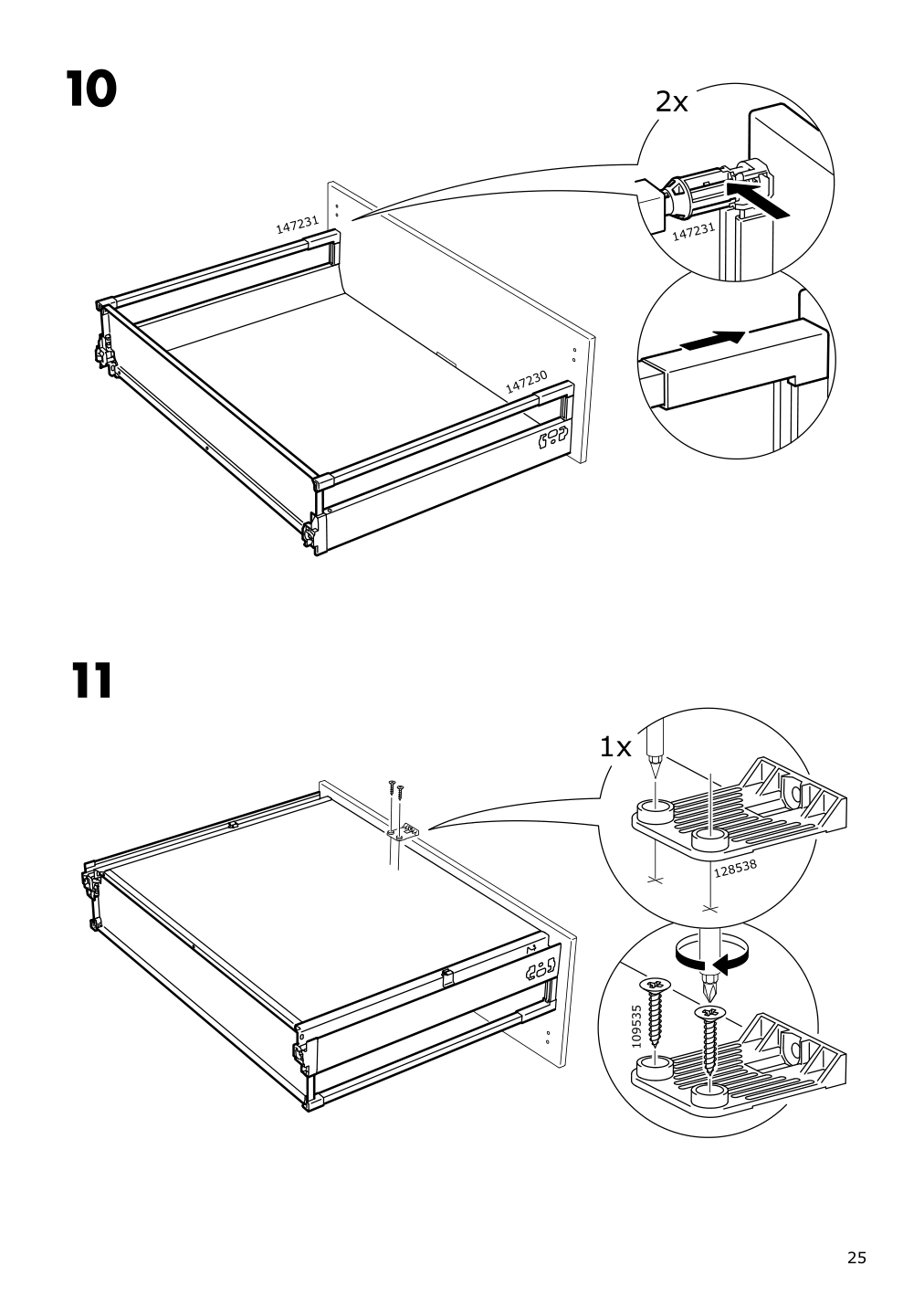 Assembly instructions for IKEA Maximera drawer medium white | Page 25 - IKEA SEKTION / MAXIMERA hi cb f oven/micro w drawer/2 doors 794.621.54