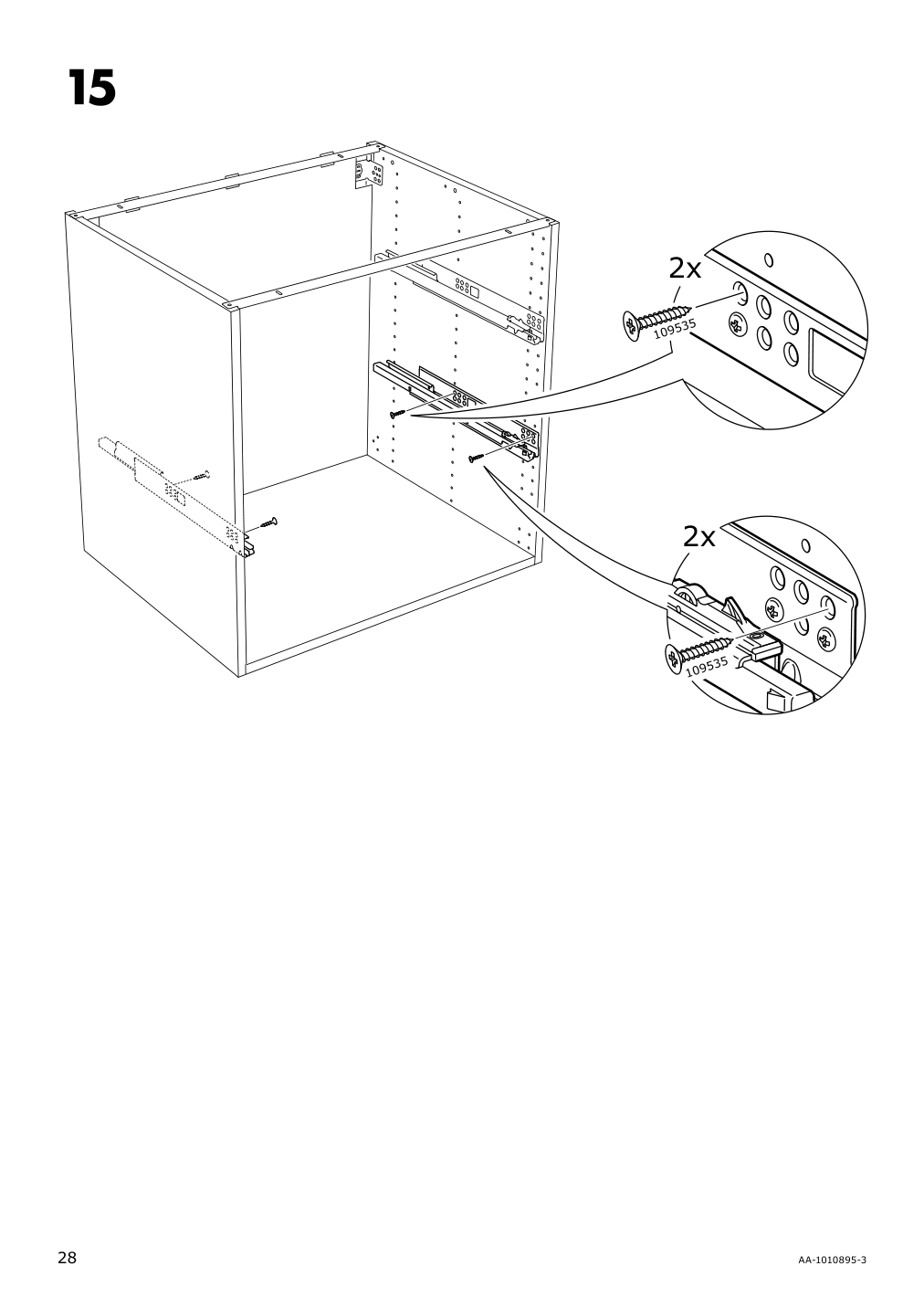 Assembly instructions for IKEA Maximera drawer medium white | Page 28 - IKEA SEKTION high cab w 2drs/2 fronts/4 drawers 193.954.12