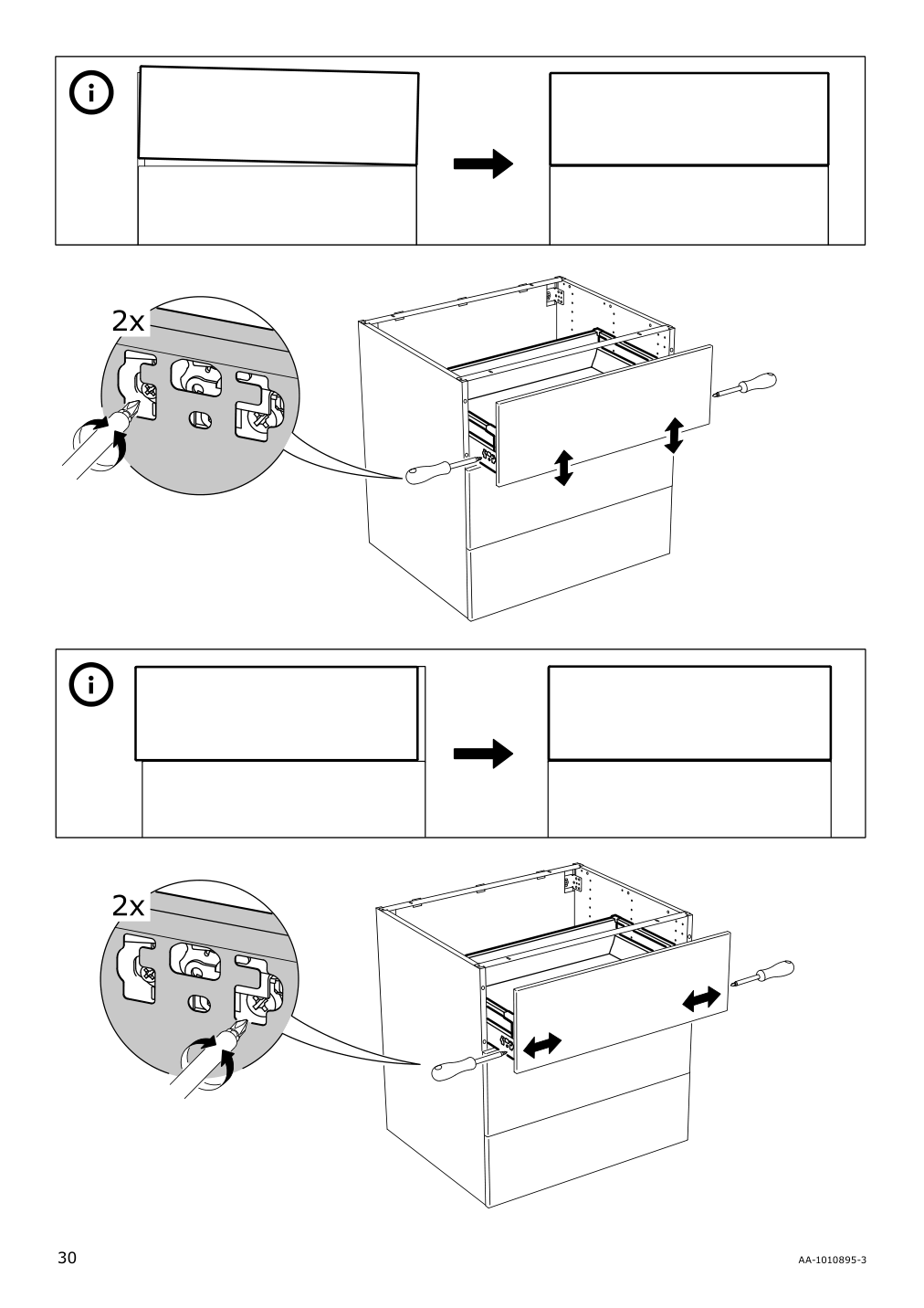 Assembly instructions for IKEA Maximera drawer medium white | Page 30 - IKEA SEKTION / MAXIMERA hi cb f oven/micro w drawer/2 doors 195.698.36