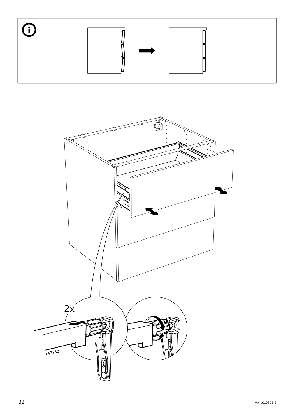 Assembly instructions for IKEA Maximera drawer medium white | Page 32 - IKEA SEKTION / MAXIMERA hi cb f oven/micro w drawer/2 doors 794.621.54