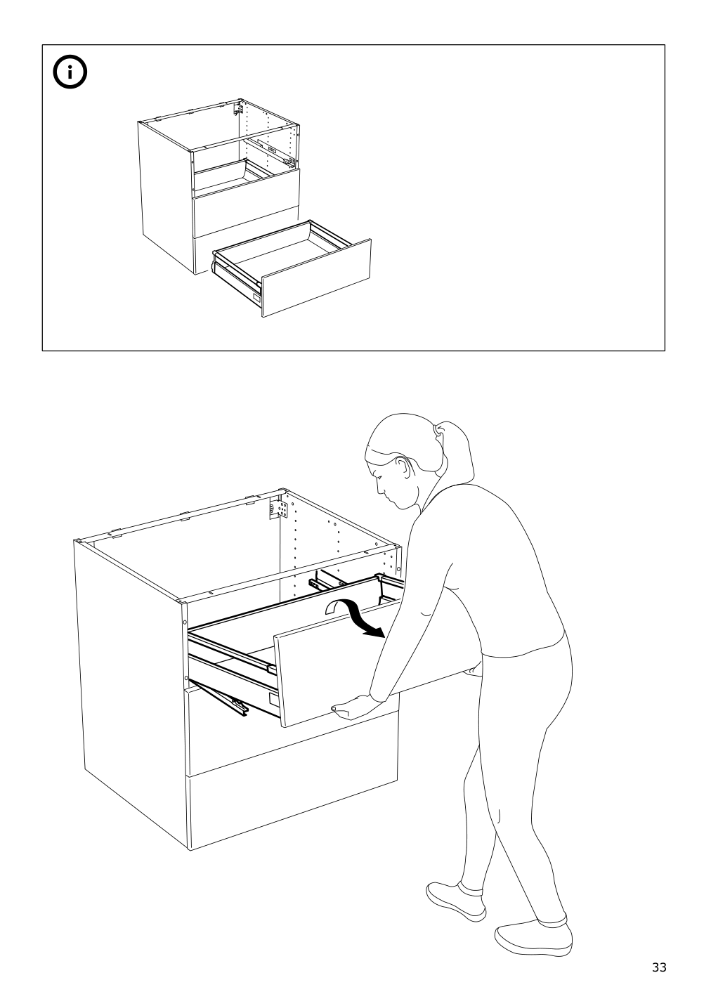 Assembly instructions for IKEA Maximera drawer medium white | Page 33 - IKEA SEKTION high cab w 2drs/2 fronts/4 drawers 093.953.80