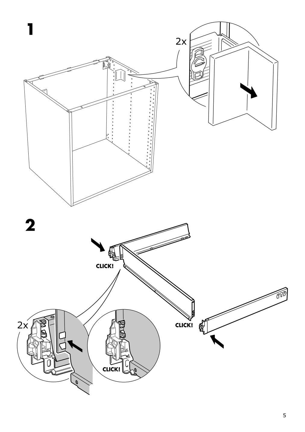 Assembly instructions for IKEA Maximera drawer medium white | Page 5 - IKEA SEKTION / MAXIMERA base cabinet with drawer/2 doors 494.673.08