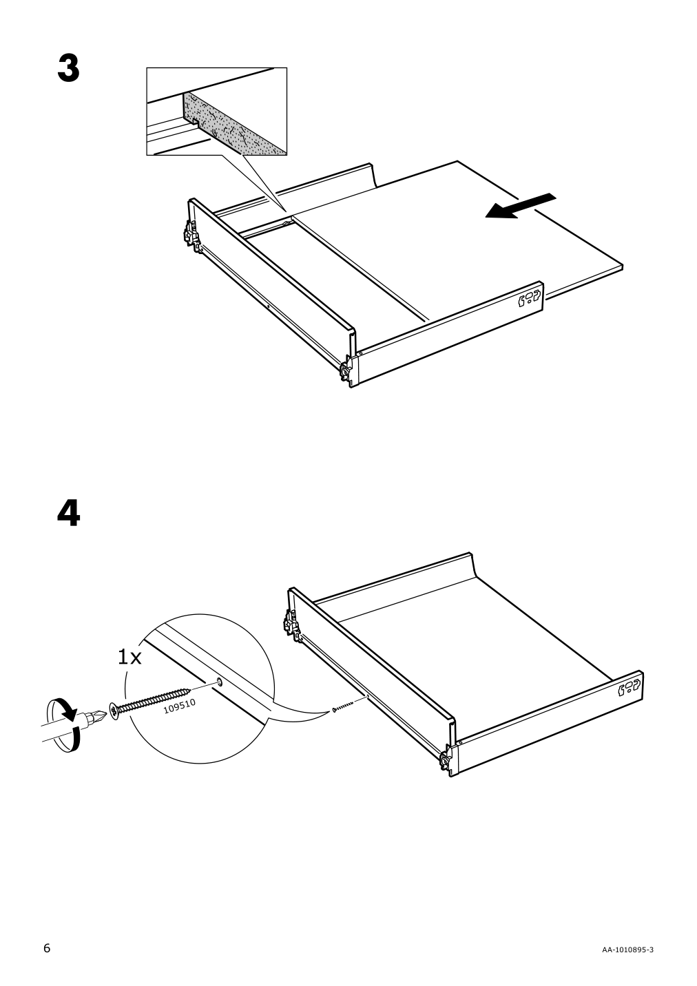 Assembly instructions for IKEA Maximera drawer medium white | Page 6 - IKEA SEKTION / MAXIMERA high cab f oven w 3 drawers/2 doors 494.667.14