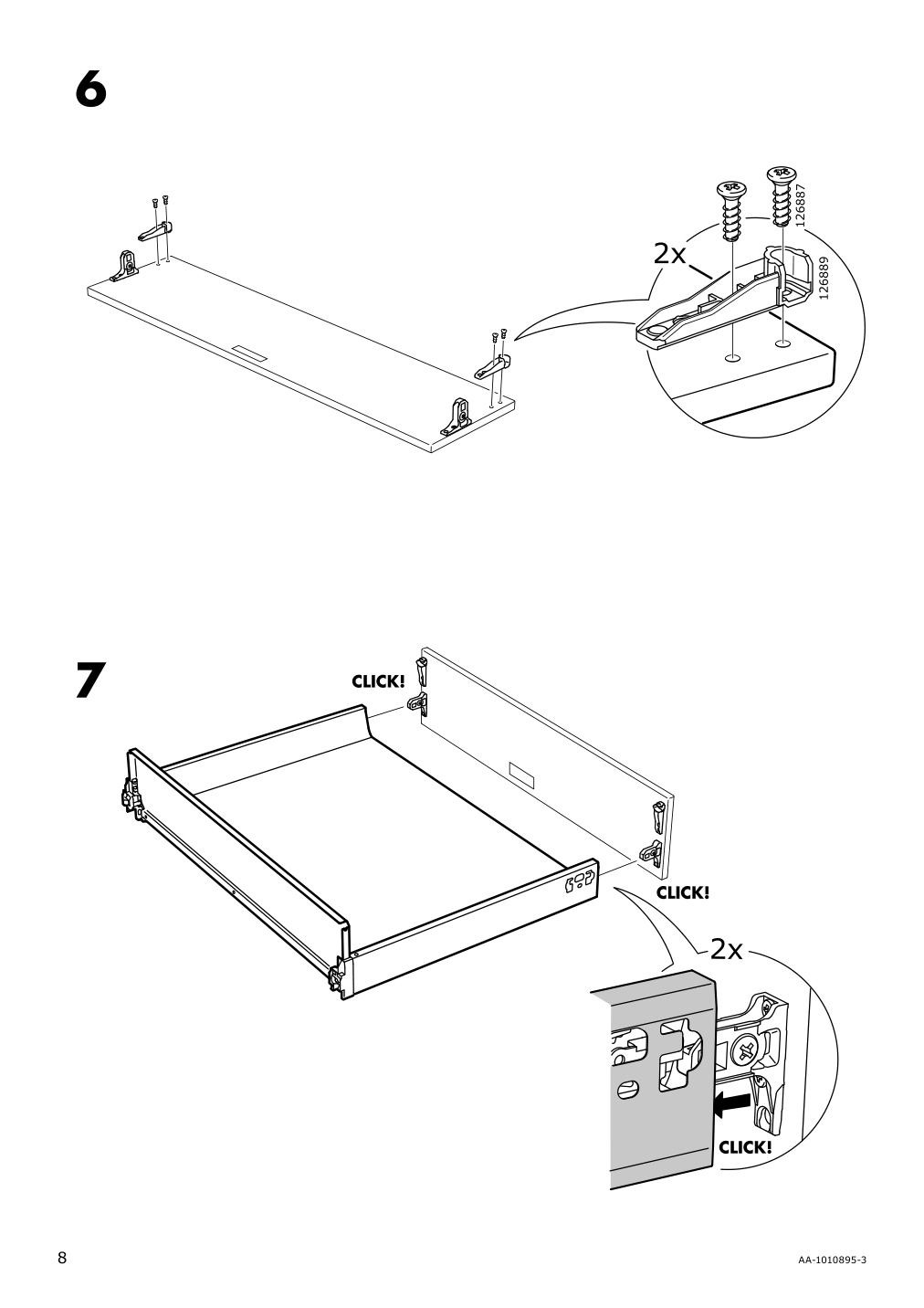 Assembly instructions for IKEA Maximera drawer medium white | Page 8 - IKEA SEKTION / MAXIMERA high cab f oven w 3 drawers/2 doors 494.667.14