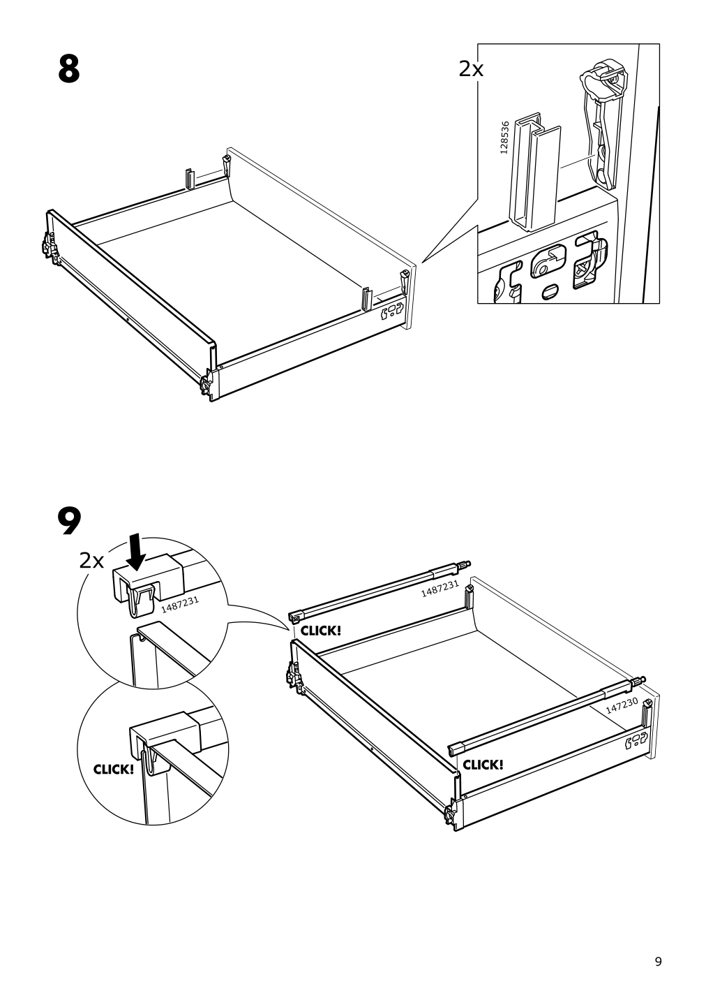 Assembly instructions for IKEA Maximera drawer medium white | Page 9 - IKEA SEKTION high cab w 2drs/2 fronts/4 drawers 093.953.80