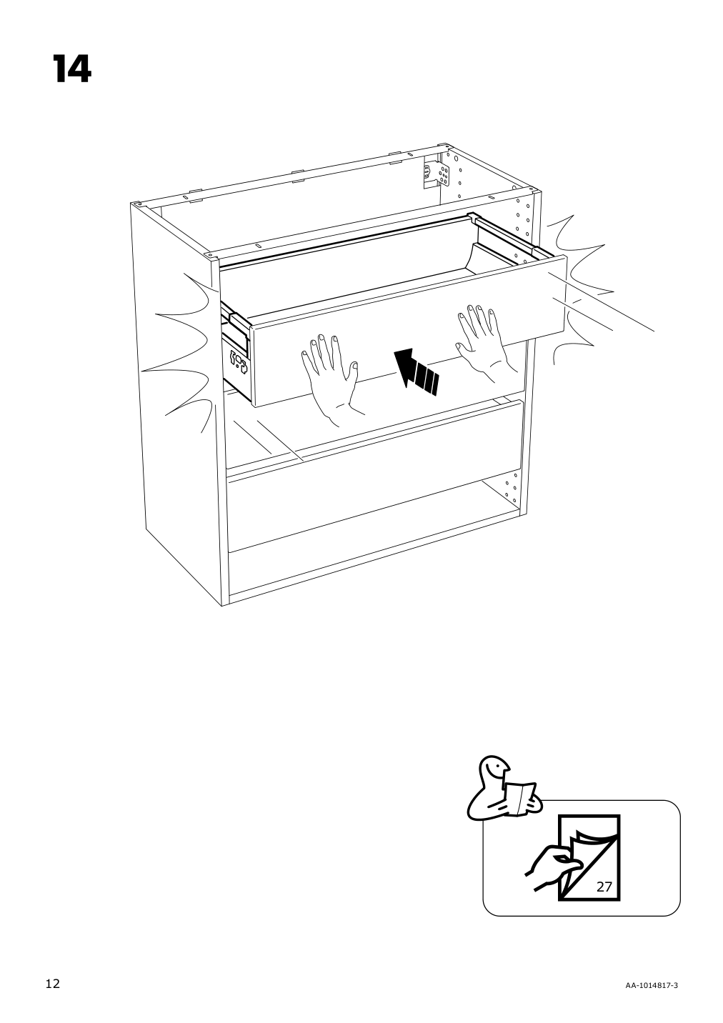 Assembly instructions for IKEA Maximera drawer medium white | Page 12 - IKEA SEKTION / MAXIMERA base cabinet with 2 drawers 193.190.41