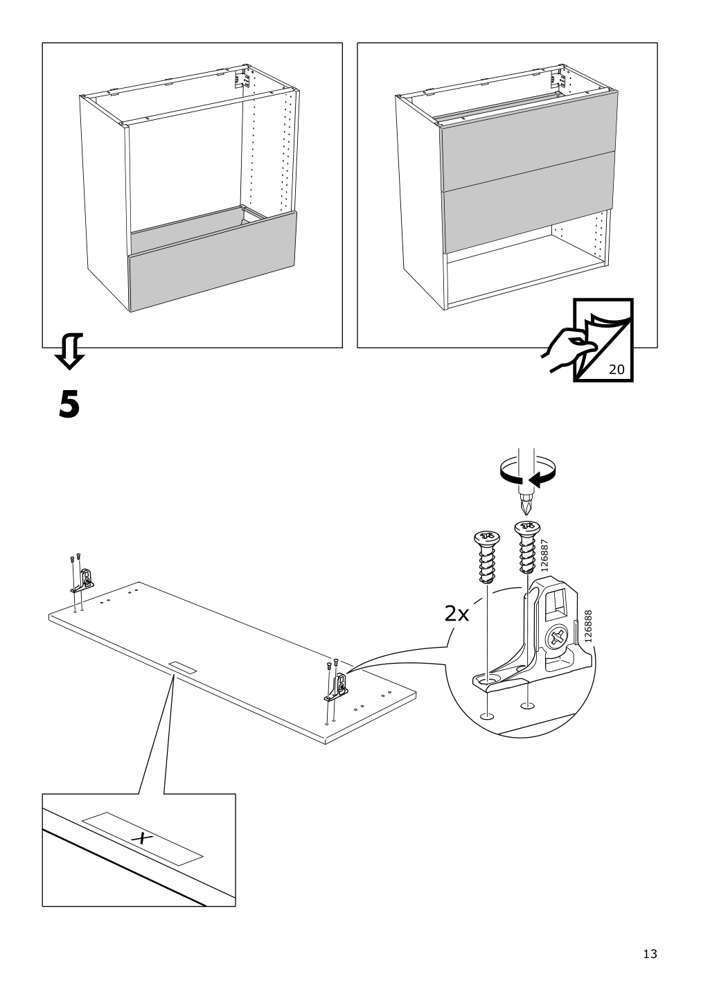 Assembly instructions for IKEA Maximera drawer medium white | Page 13 - IKEA SEKTION / MAXIMERA base cabinet with 3 drawers 093.220.15