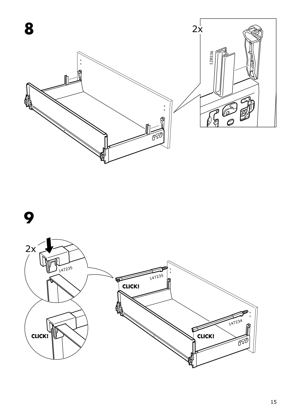 Assembly instructions for IKEA Maximera drawer medium white | Page 15 - IKEA SEKTION / MAXIMERA base cab f cktp/int extractor w drw 594.904.31