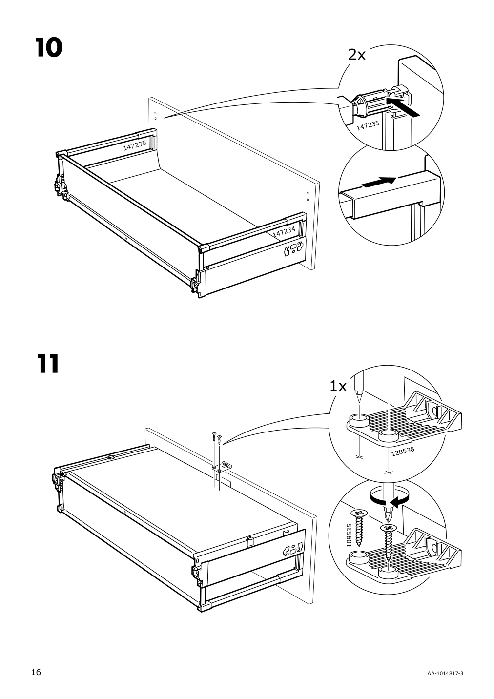 Assembly instructions for IKEA Maximera drawer medium white | Page 16 - IKEA SEKTION / MAXIMERA base cab f cktp/int extractor w drw 594.904.31