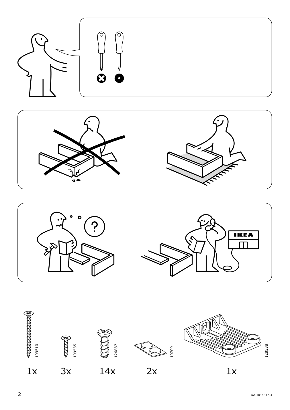 Assembly instructions for IKEA Maximera drawer medium white | Page 2 - IKEA SEKTION / MAXIMERA base cabinet with 3 drawers 093.220.15