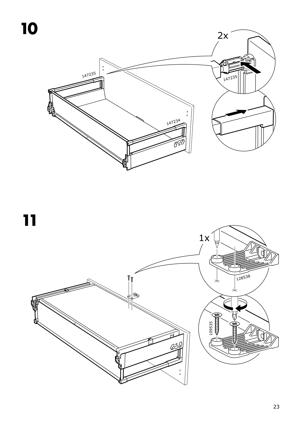 Assembly instructions for IKEA Maximera drawer medium white | Page 23 - IKEA SEKTION base cabinet with 3 drawers 391.591.45