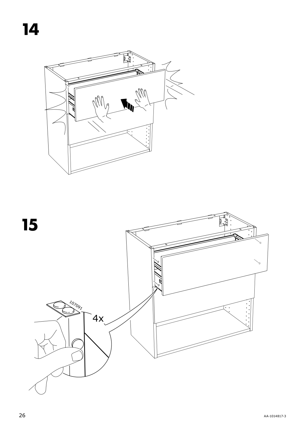 Assembly instructions for IKEA Maximera drawer medium white | Page 26 - IKEA SEKTION / MAXIMERA base cabinet with 3 drawers 093.220.15