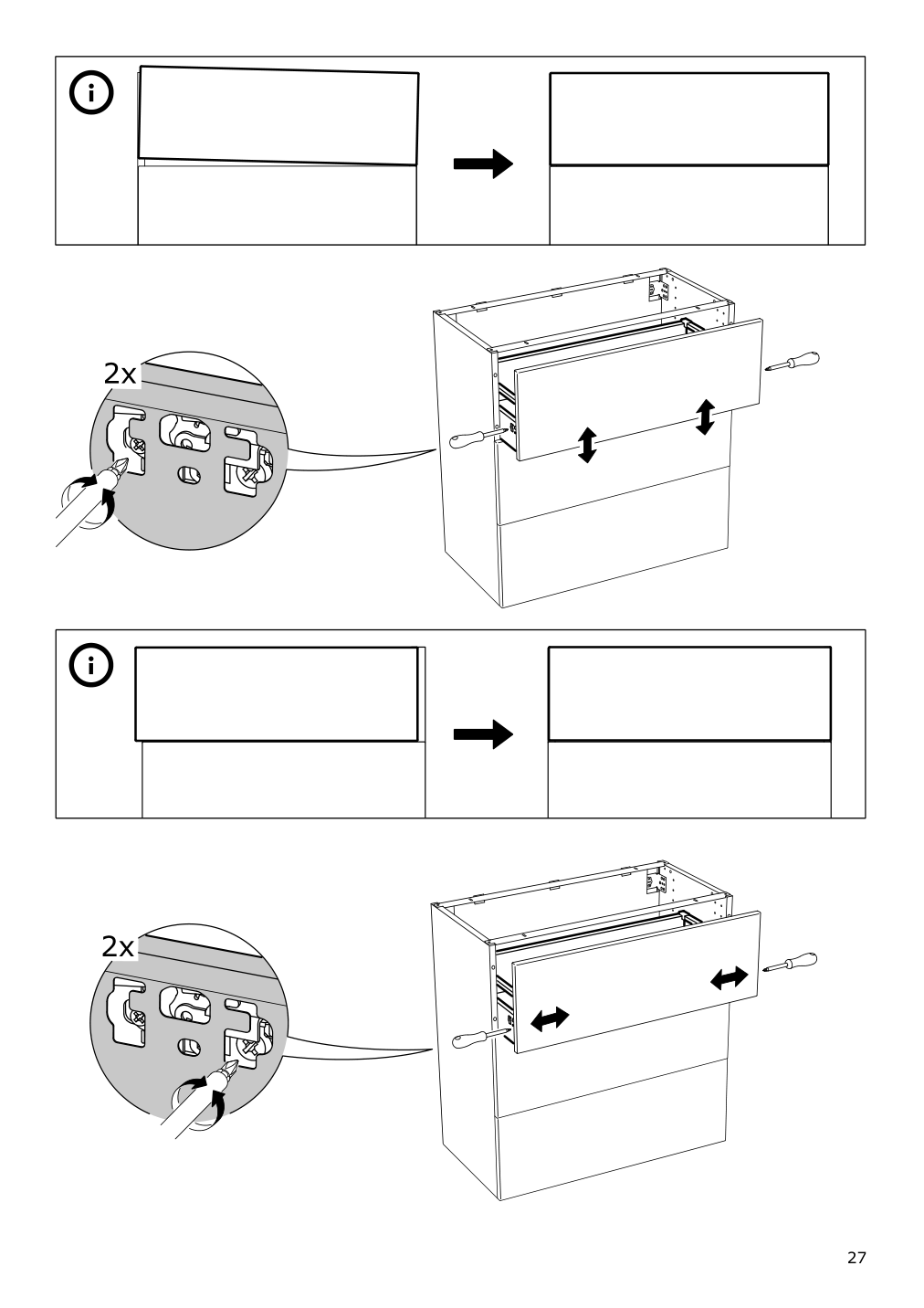 Assembly instructions for IKEA Maximera drawer medium white | Page 27 - IKEA SEKTION base cabinet with 3 drawers 391.591.45