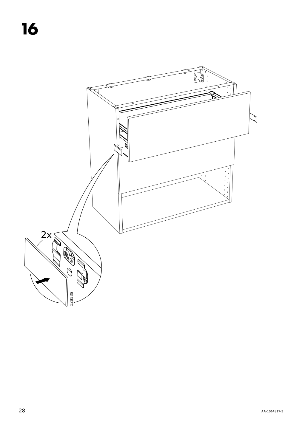 Assembly instructions for IKEA Maximera drawer medium white | Page 28 - IKEA SEKTION / MAXIMERA base cabinet with 3 drawers 093.220.15