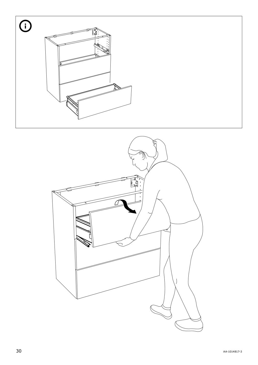 Assembly instructions for IKEA Maximera drawer medium white | Page 30 - IKEA SEKTION / MAXIMERA base cabinet with 2 drawers 193.190.41