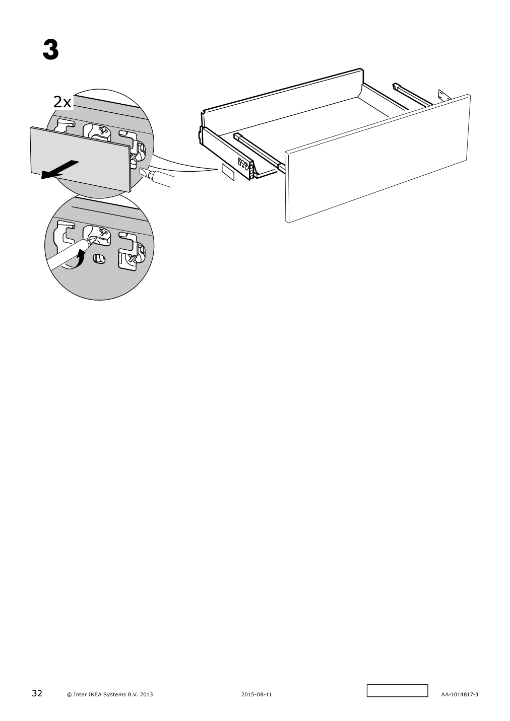 Assembly instructions for IKEA Maximera drawer medium white | Page 32 - IKEA SEKTION / MAXIMERA base cabinet w 2 doors/3 drawers 994.146.14