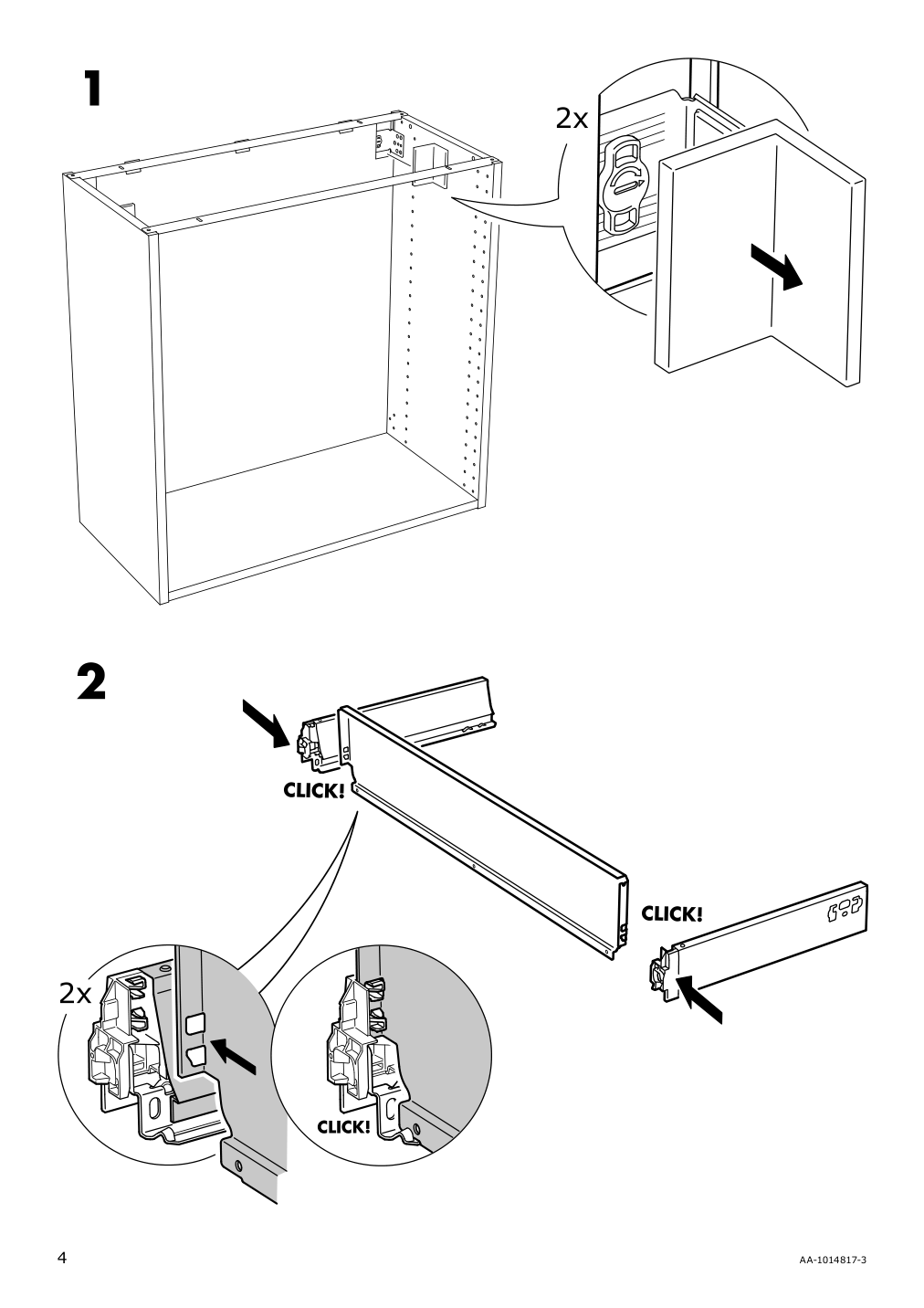 Assembly instructions for IKEA Maximera drawer medium white | Page 4 - IKEA SEKTION / MAXIMERA base cabinet with 2 drawers 193.190.41