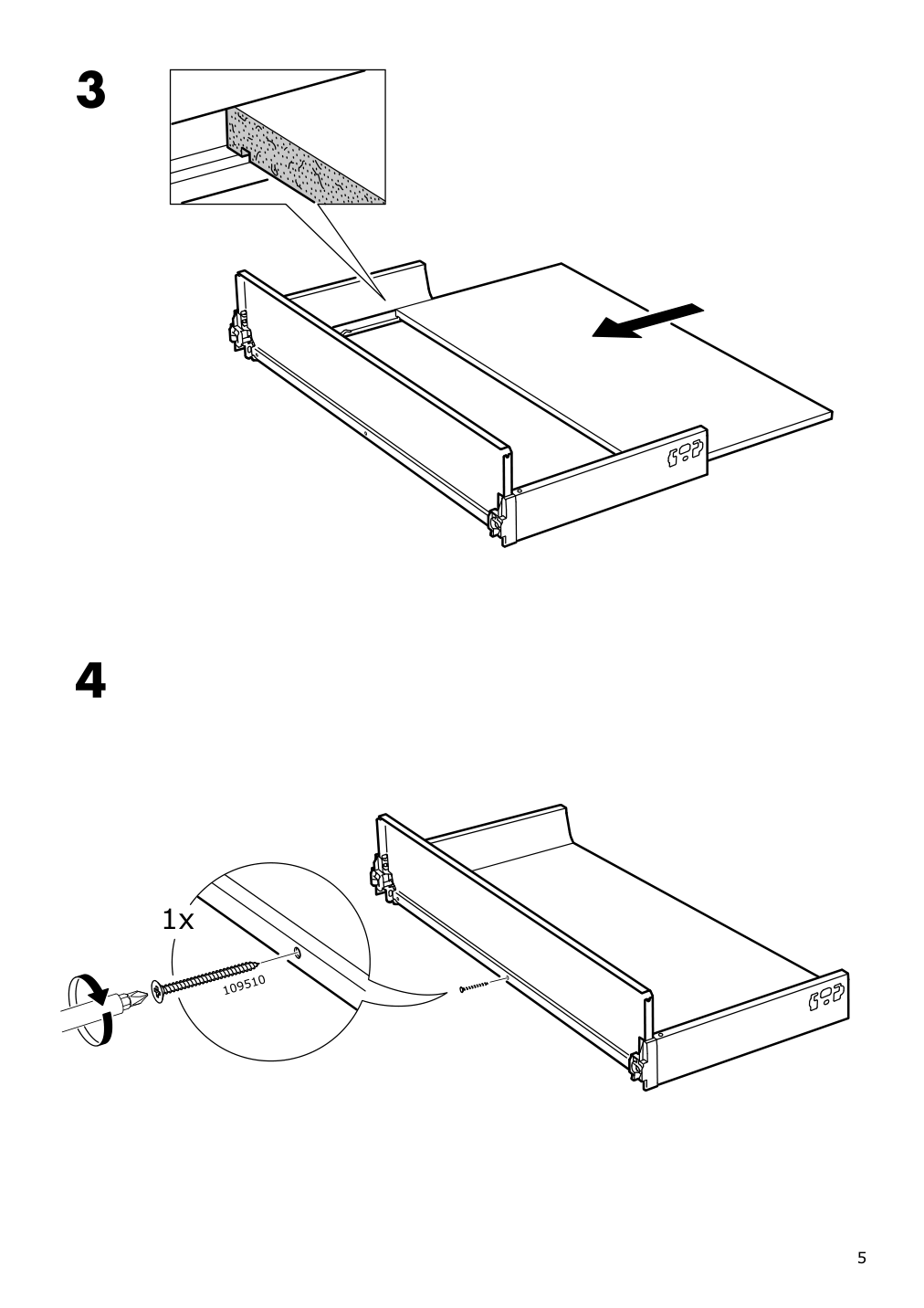 Assembly instructions for IKEA Maximera drawer medium white | Page 5 - IKEA SEKTION base cabinet with 2 drawers 491.591.40