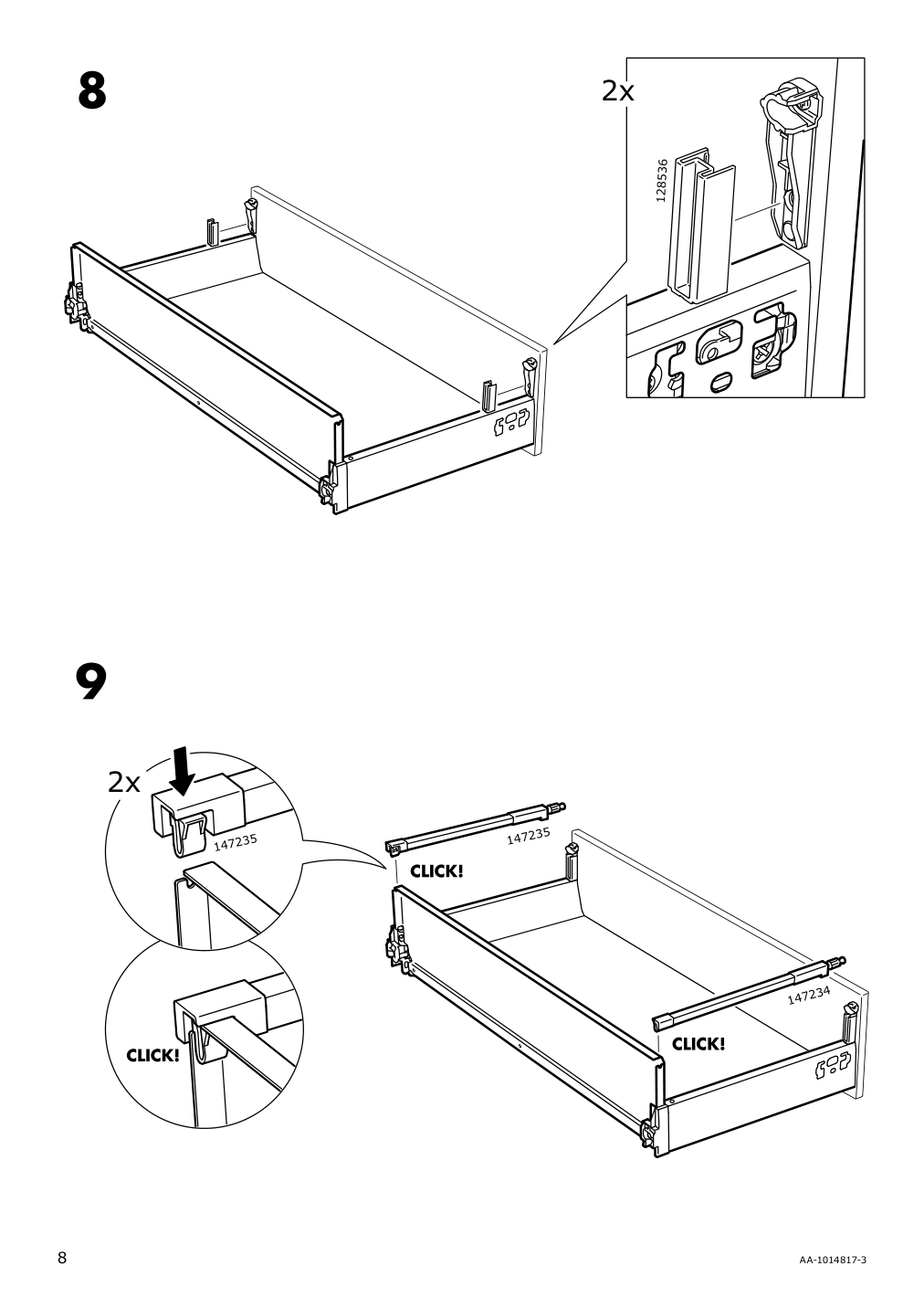 Assembly instructions for IKEA Maximera drawer medium white | Page 8 - IKEA SEKTION / MAXIMERA base cab f cktp/int extractor w drw 594.903.70