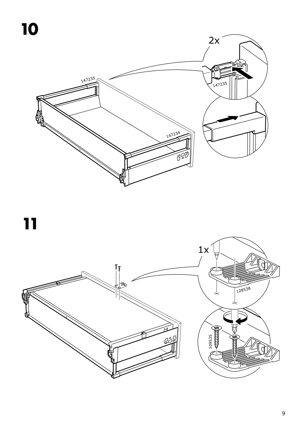 Assembly instructions for IKEA Maximera drawer medium white | Page 9 - IKEA SEKTION / MAXIMERA base cab f cktp/int extractor w drw 194.904.14