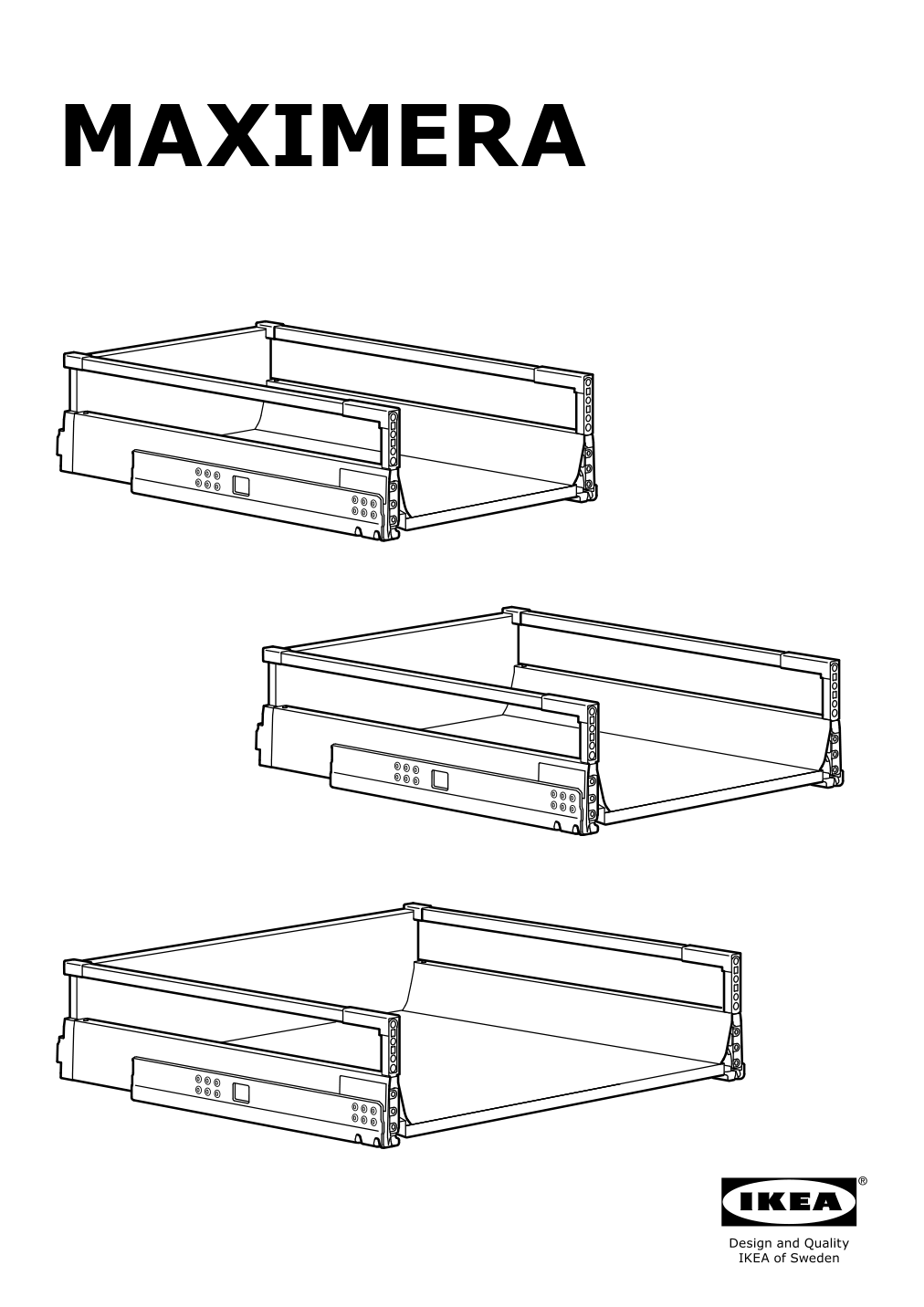 Assembly instructions for IKEA Maximera drawer medium white | Page 1 - IKEA SEKTION base cabinet/p-out storage/drawer 391.591.07