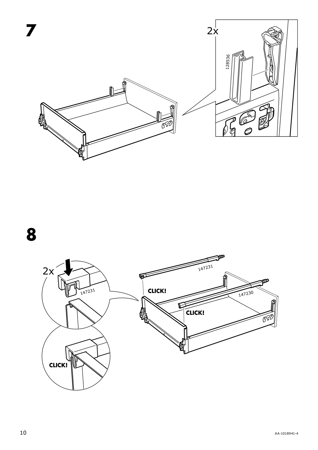 Assembly instructions for IKEA Maximera drawer medium white | Page 10 - IKEA SEKTION base cabinet/p-out storage/drawer 191.591.08