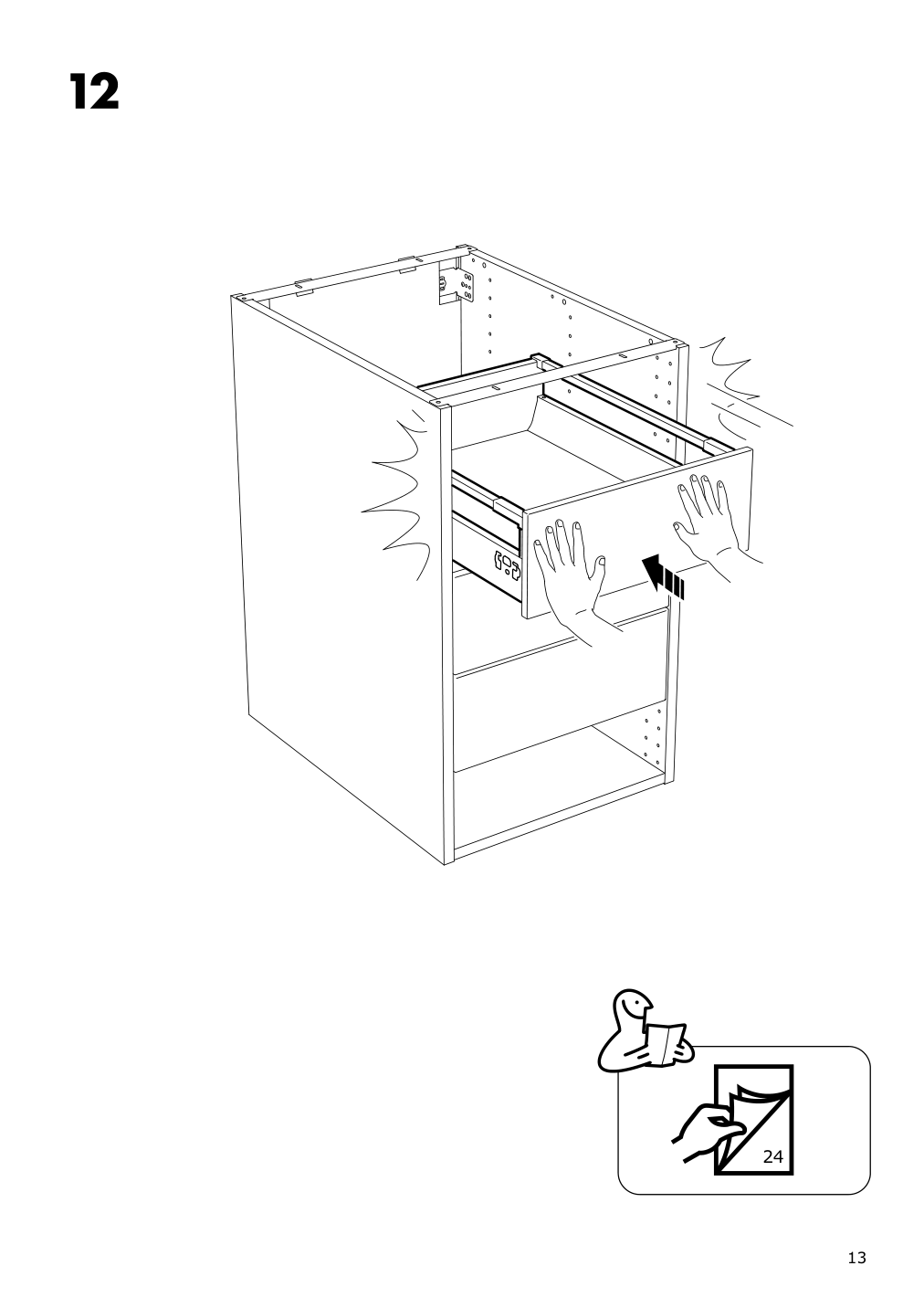 Assembly instructions for IKEA Maximera drawer medium white | Page 13 - IKEA SEKTION base cabinet/p-out storage/drawer 191.591.08