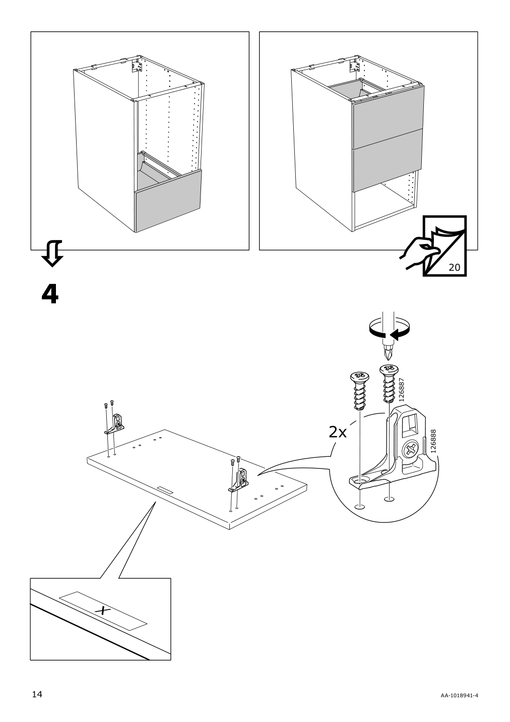 Assembly instructions for IKEA Maximera drawer medium white | Page 14 - IKEA SEKTION base cabinet with 3 drawers 891.590.63