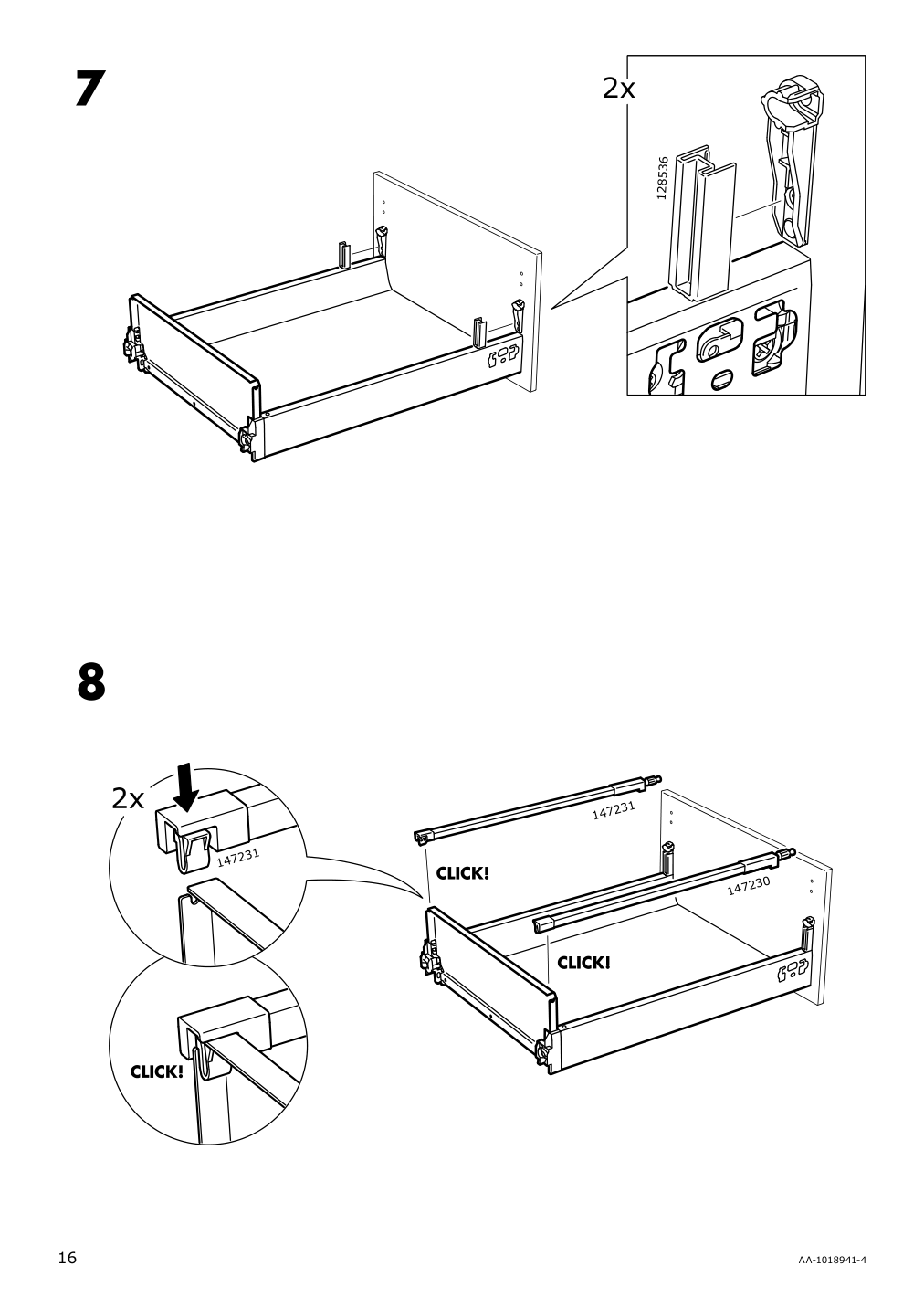 Assembly instructions for IKEA Maximera drawer medium white | Page 16 - IKEA SEKTION / MAXIMERA base cabinet with 3 drawers 193.187.20