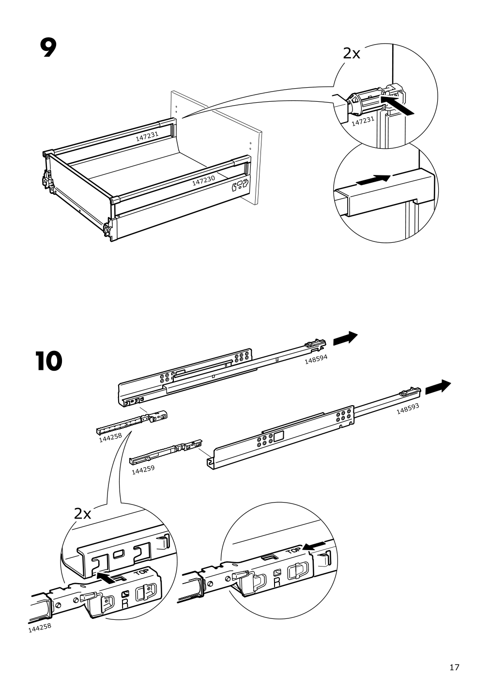 Assembly instructions for IKEA Maximera drawer medium white | Page 17 - IKEA SEKTION base cabinet with 3 drawers 891.590.63