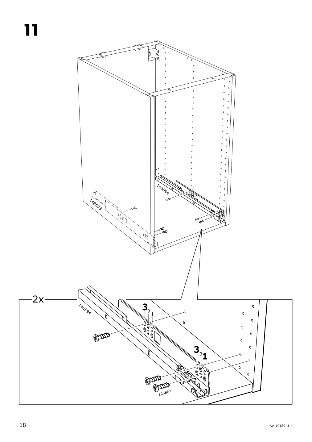 Assembly instructions for IKEA Maximera drawer medium white | Page 18 - IKEA SEKTION base cabinet/p-out storage/drawer 191.591.08