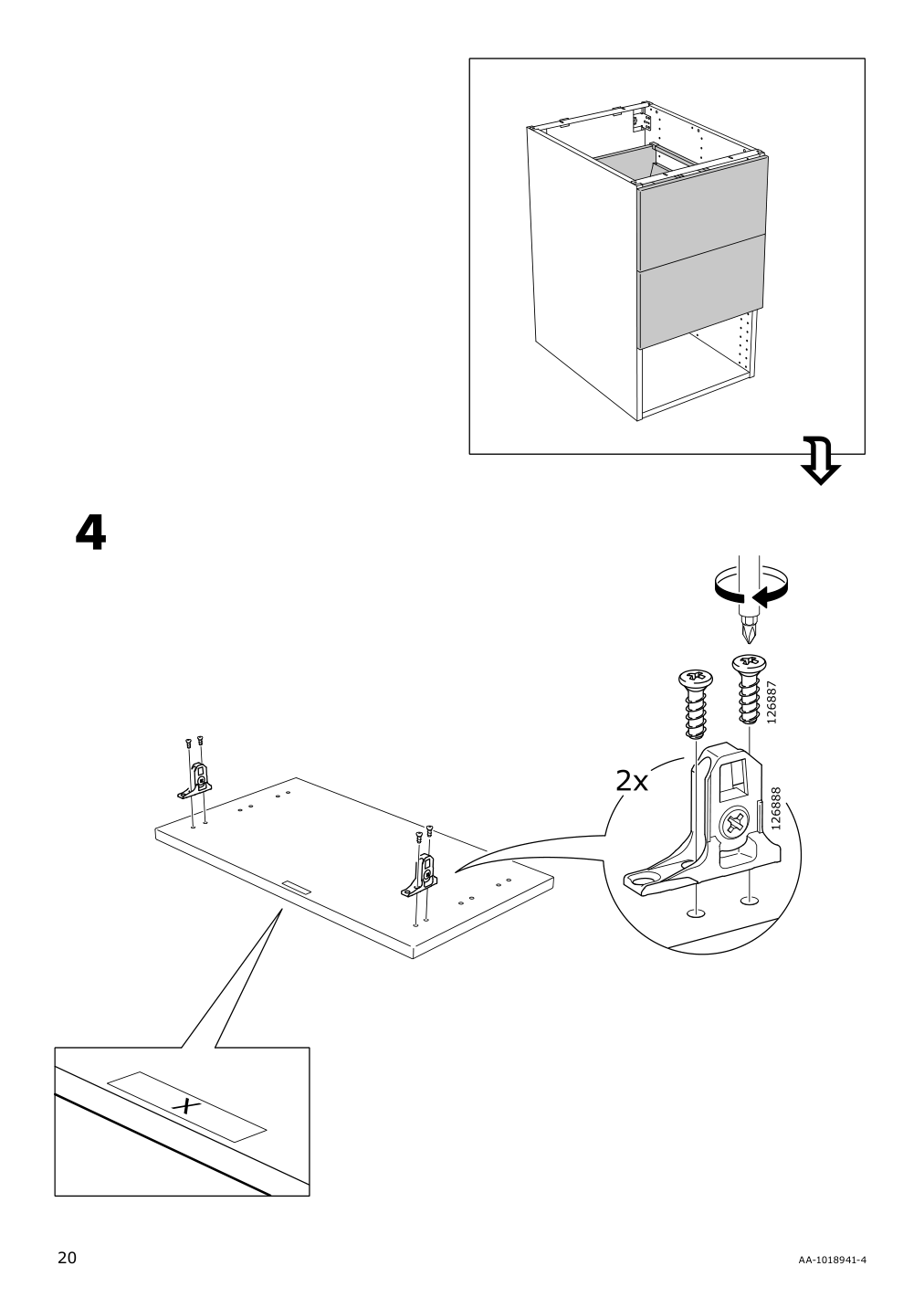 Assembly instructions for IKEA Maximera drawer medium white | Page 20 - IKEA SEKTION / MAXIMERA high cab w door/2 fronts/4 drawers 893.734.78