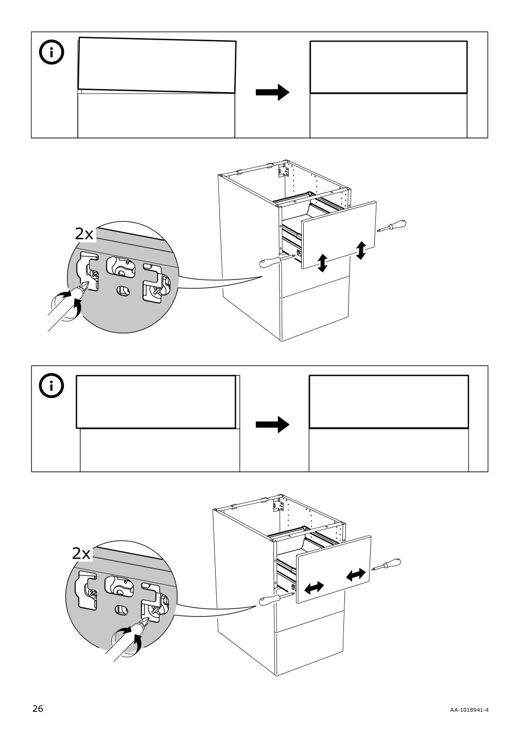 Assembly instructions for IKEA Maximera drawer medium white | Page 26 - IKEA SEKTION / MAXIMERA high cab w door/2 fronts/4 drawers 893.734.78