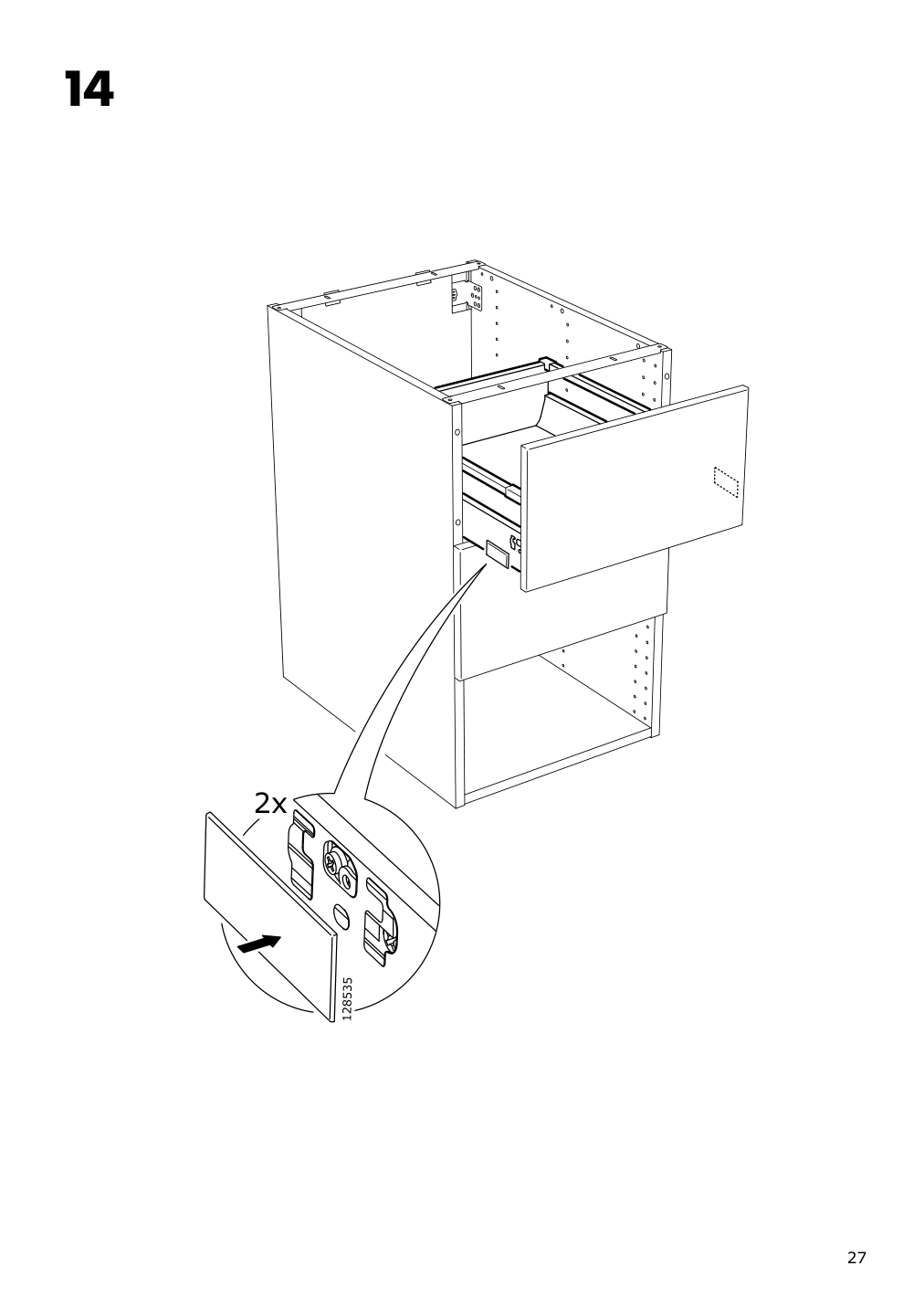 Assembly instructions for IKEA Maximera drawer medium white | Page 27 - IKEA SEKTION / MAXIMERA high cab w door/3 fronts/5 drawers 893.449.90