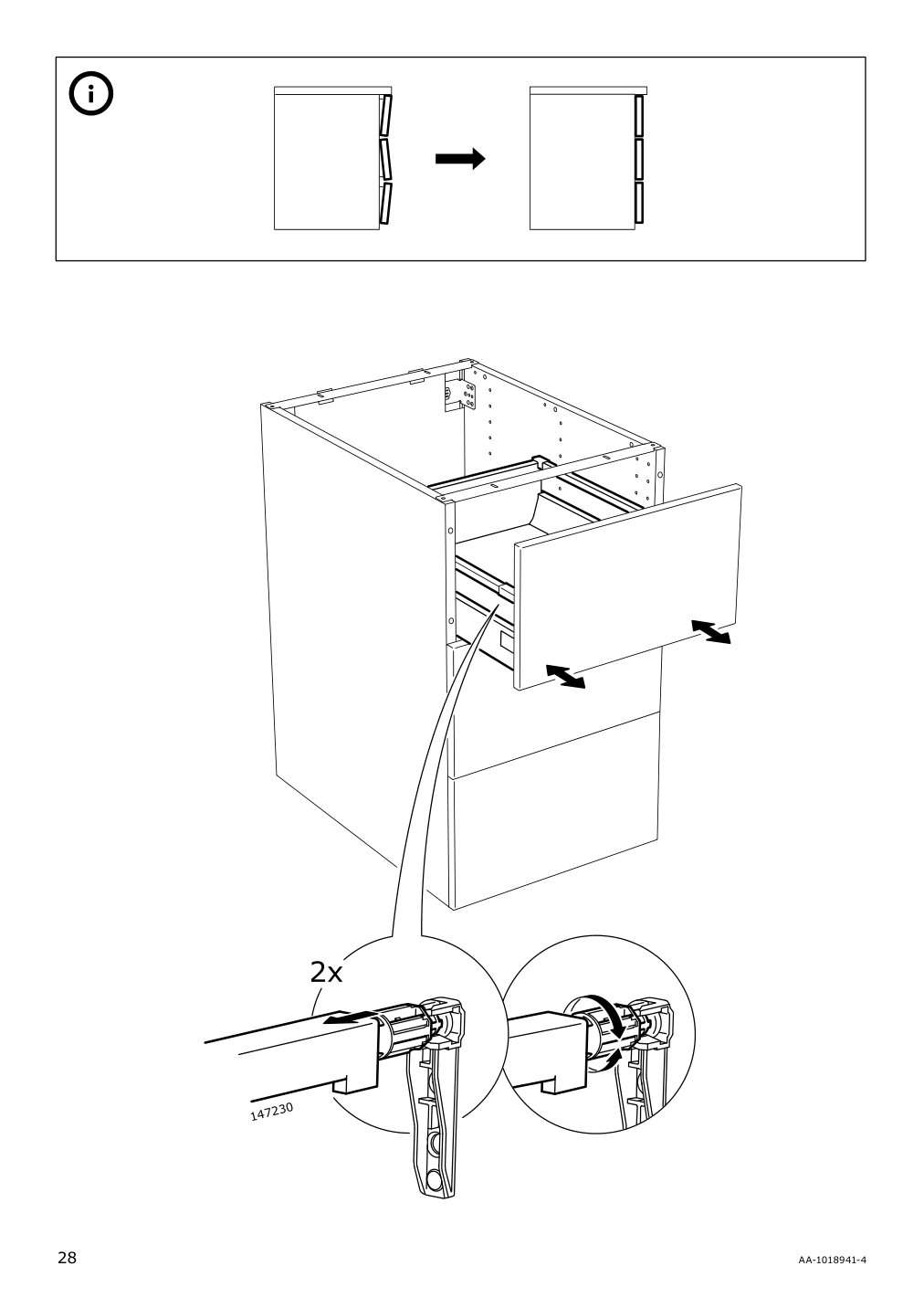 Assembly instructions for IKEA Maximera drawer medium white | Page 28 - IKEA SEKTION / MAXIMERA base cabinet/p-out storage/drawer 993.189.00