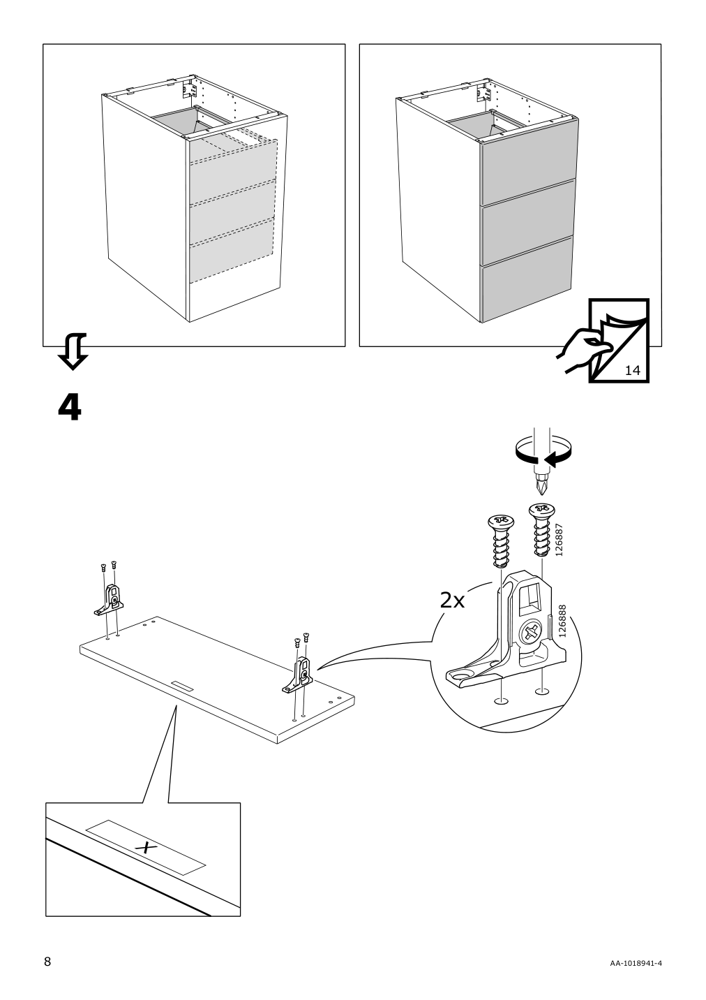 Assembly instructions for IKEA Maximera drawer medium white | Page 8 - IKEA SEKTION / MAXIMERA base cabinet with 3 drawers 193.187.20