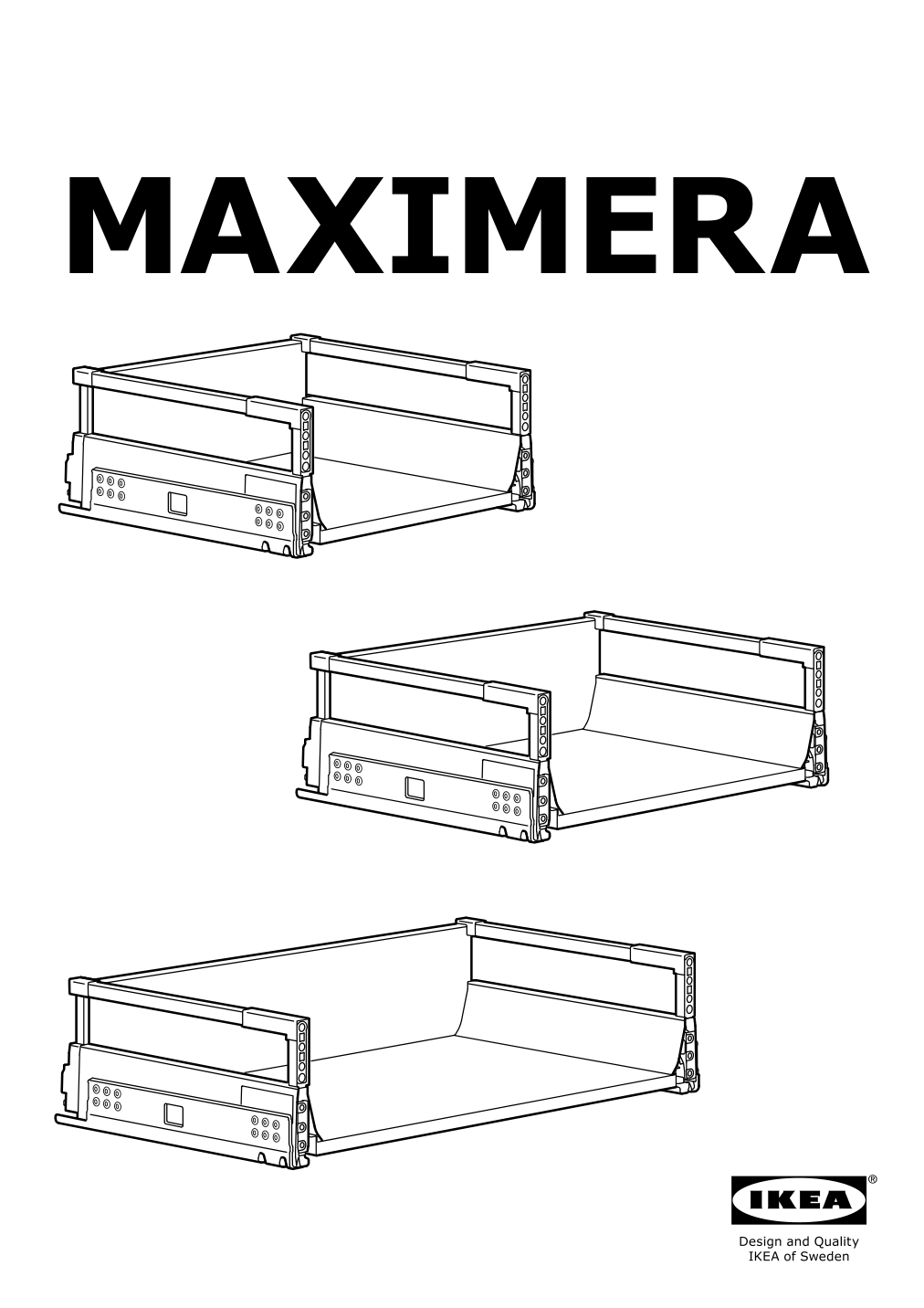 Assembly instructions for IKEA Maximera drawer medium white | Page 1 - IKEA SEKTION / MAXIMERA high cb w 2 glass drs/3 drawers 294.555.99